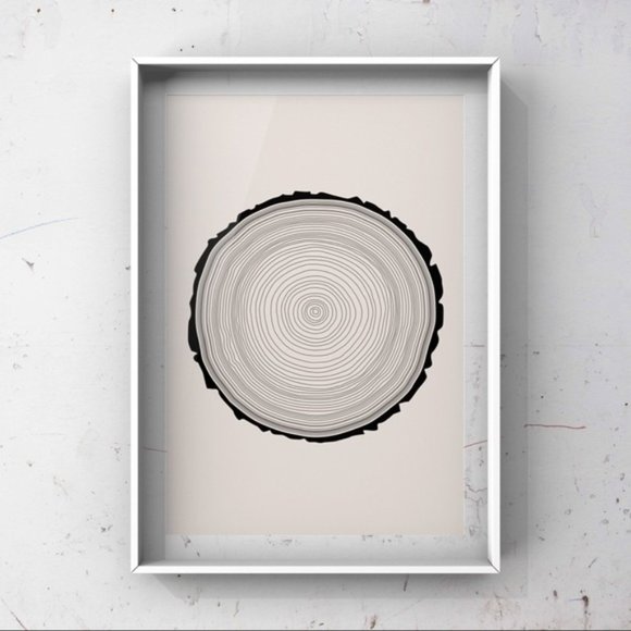 Tree trunk slice Contemporary Graphic Art Print - Picture 1 of 3